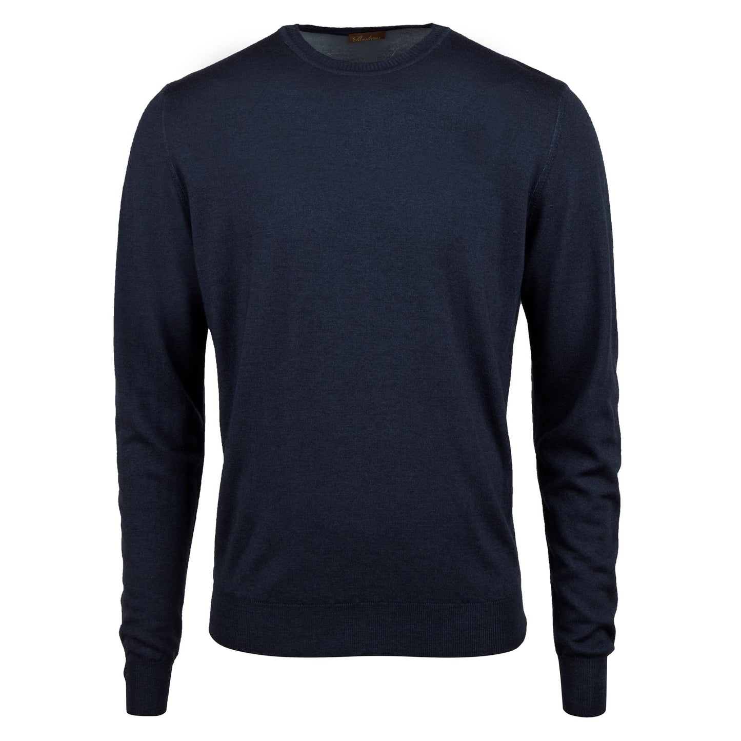 Navy Garment Dyed Merino Wool Crew Neck