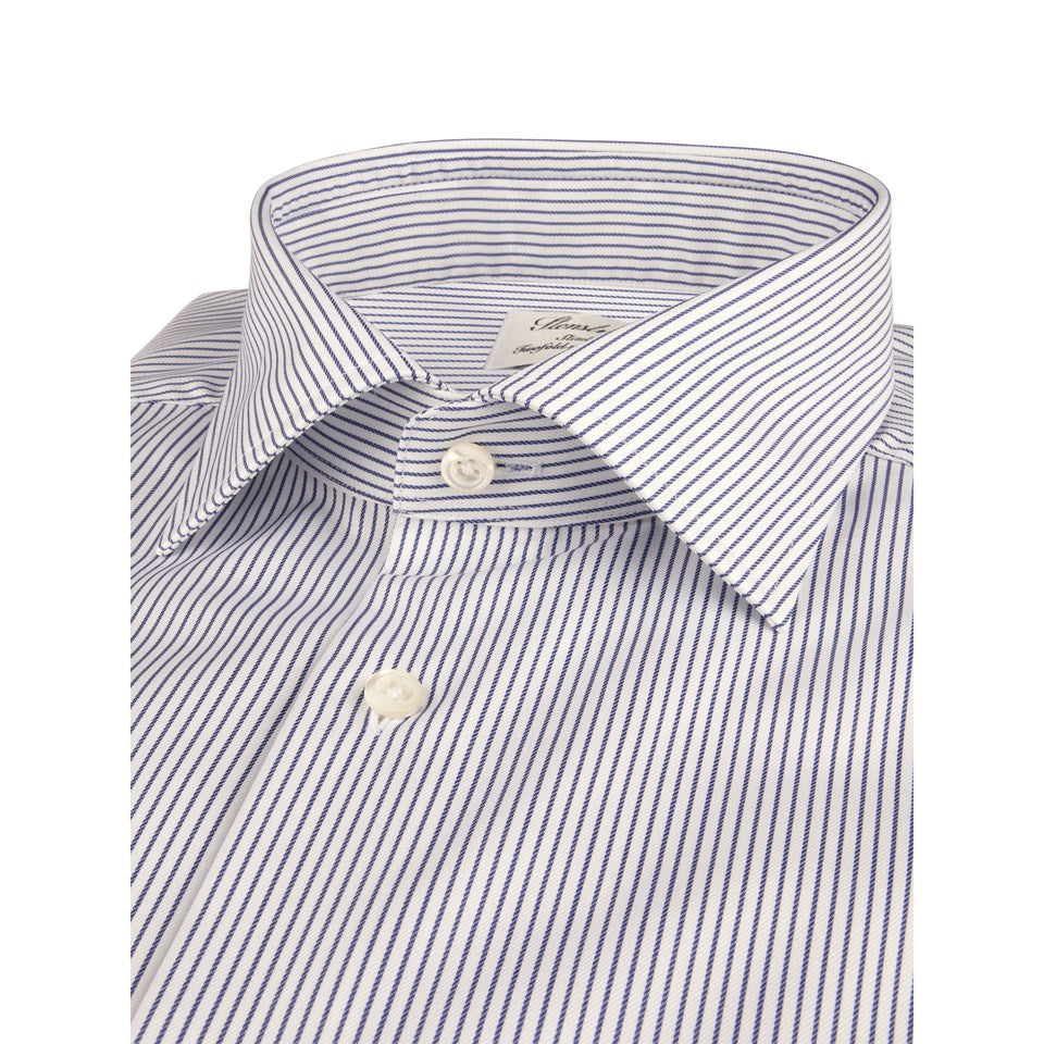 Blue Striped Twill Shirt