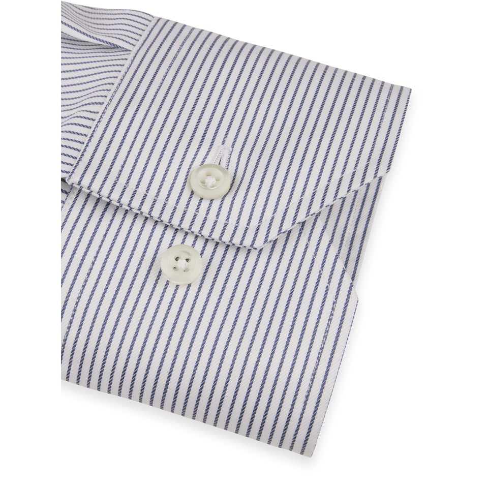 Blue Striped Twill Shirt