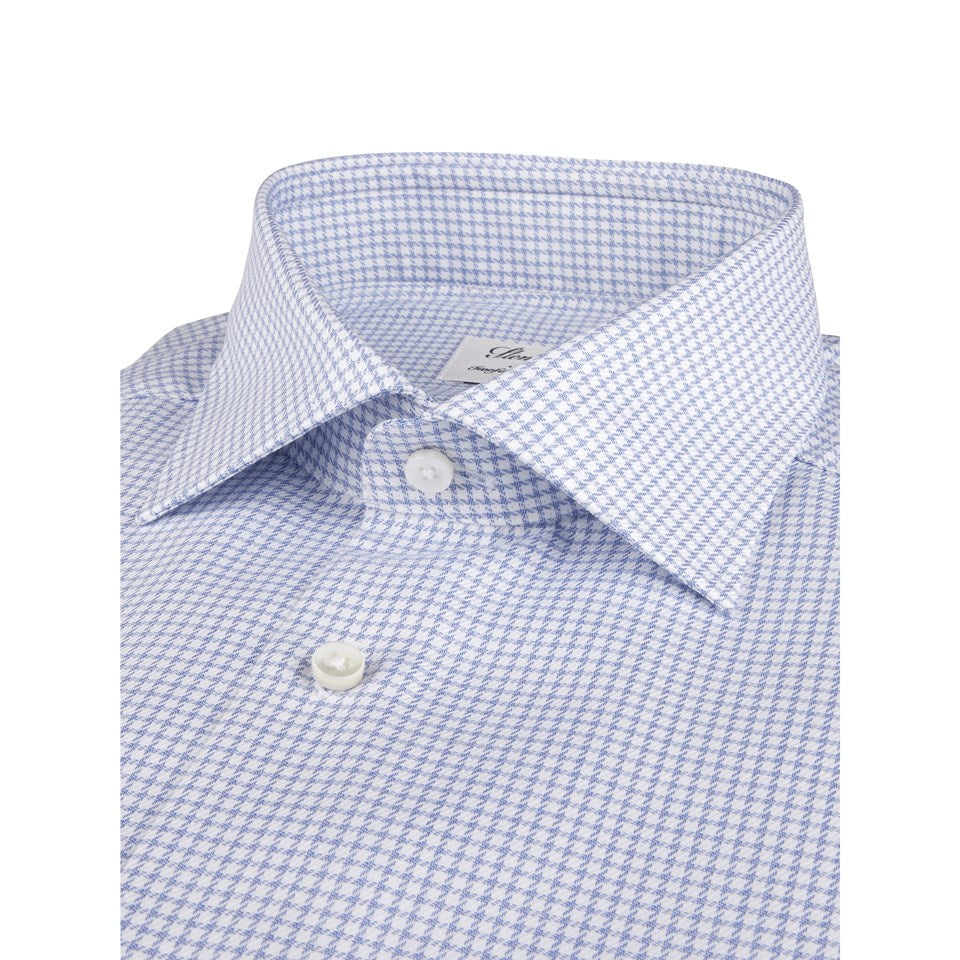 Light Blue Checked Twill Shirt