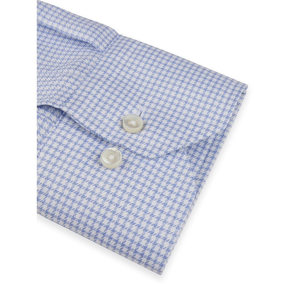 Light Blue Checked Twill Shirt