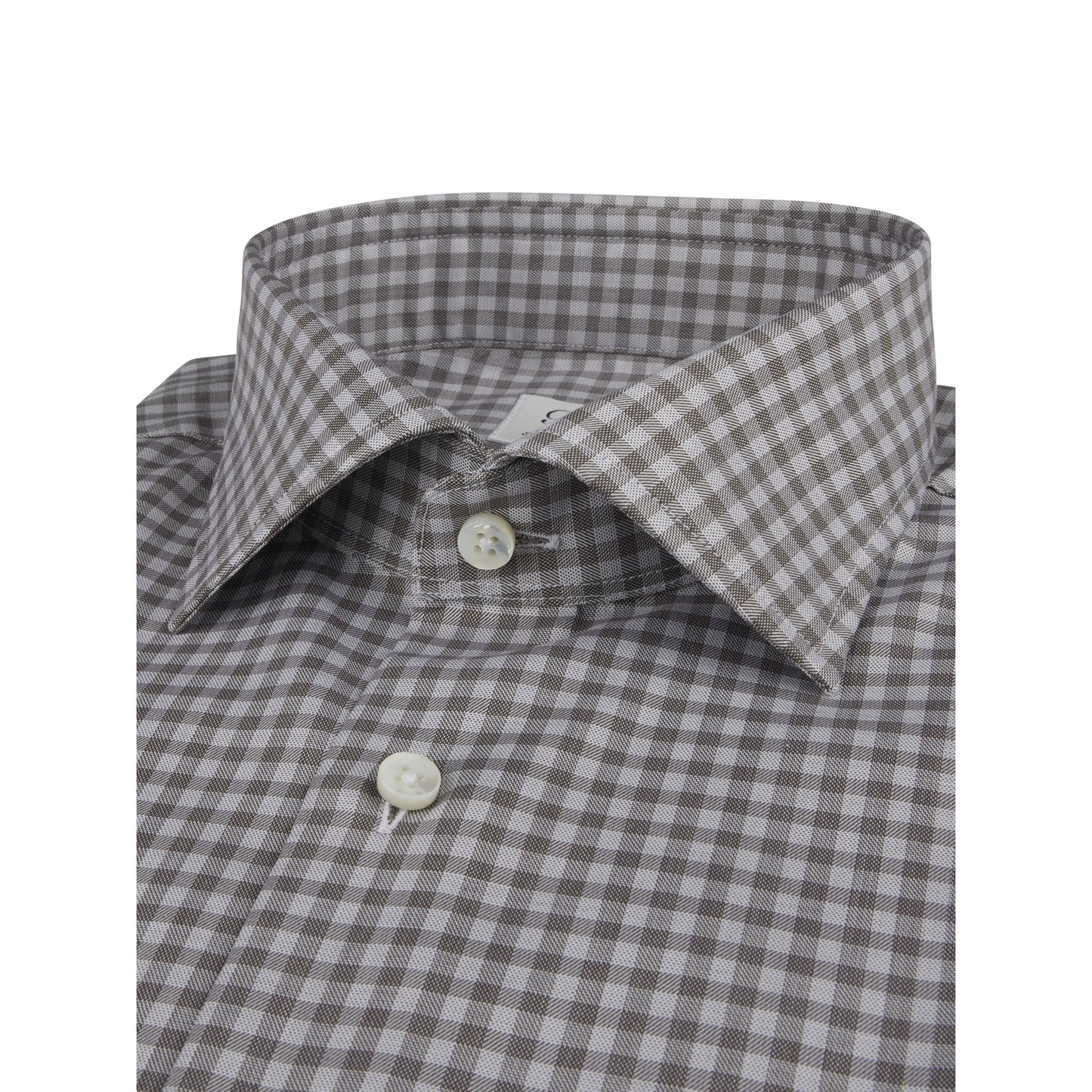 Brown Checked Twill Shirt