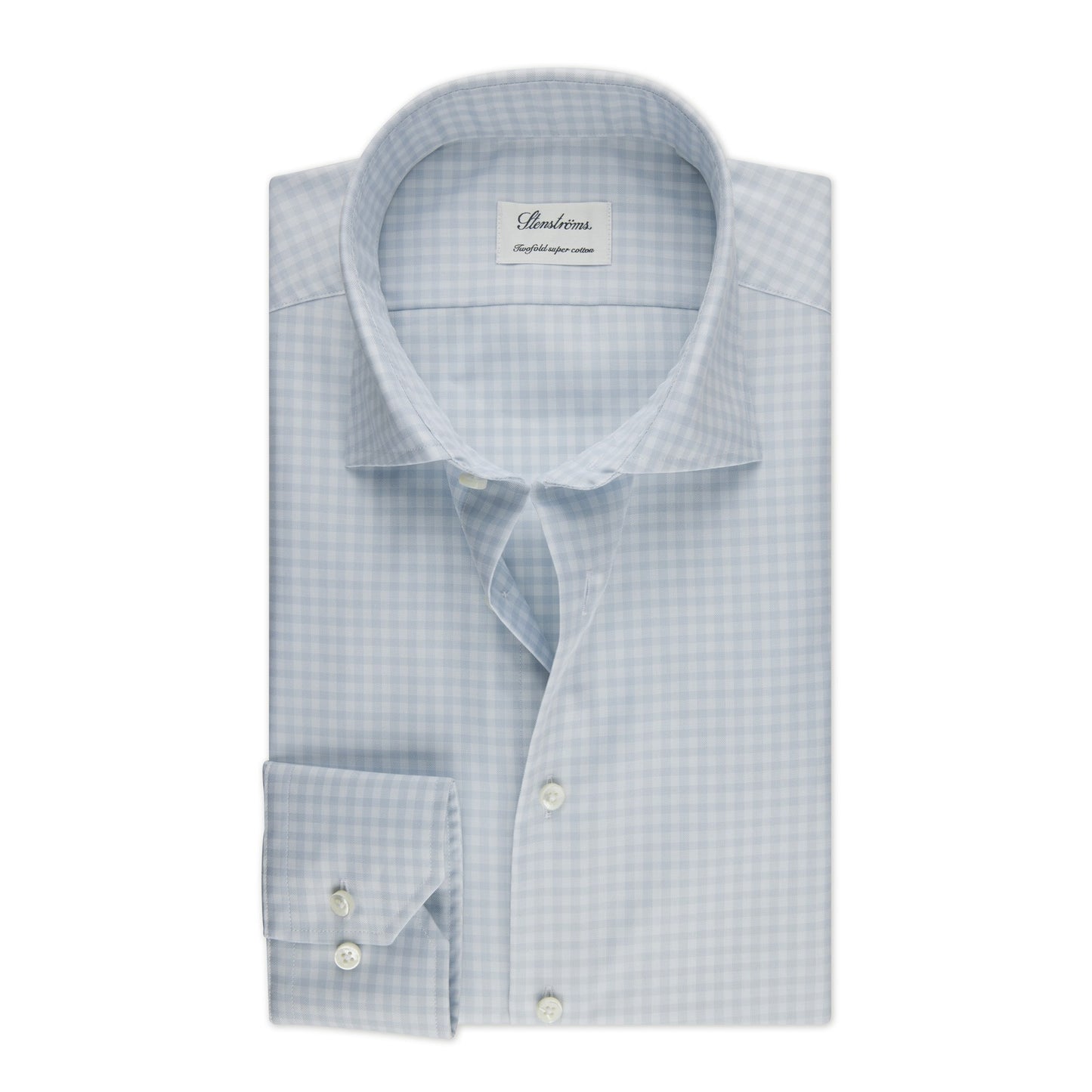 Light Blue Checked Twill Shirt