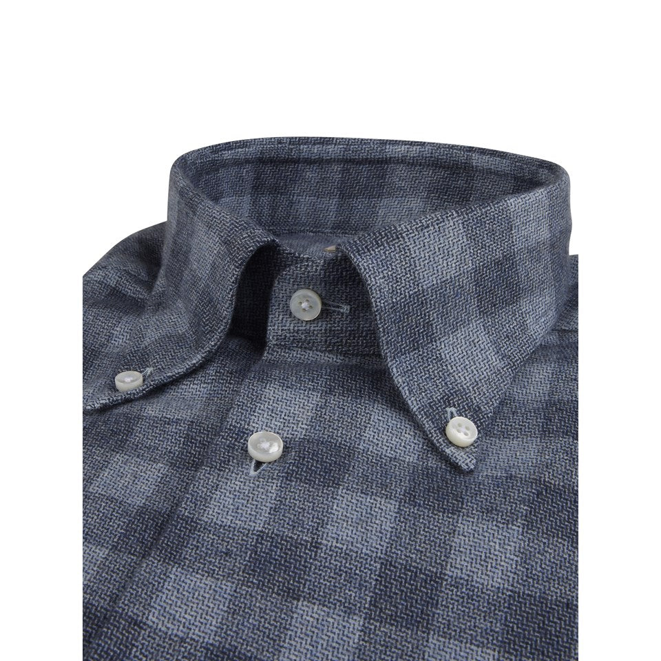 Blue Checked Flannel Shirt