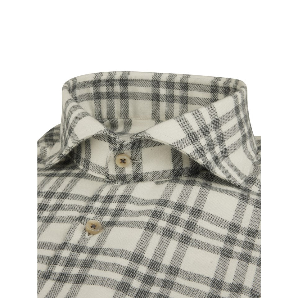 Grey Checked Flannel Shirt