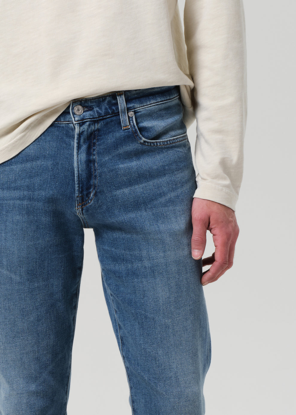 London Tapered Slim Cashmere Denim In Anders