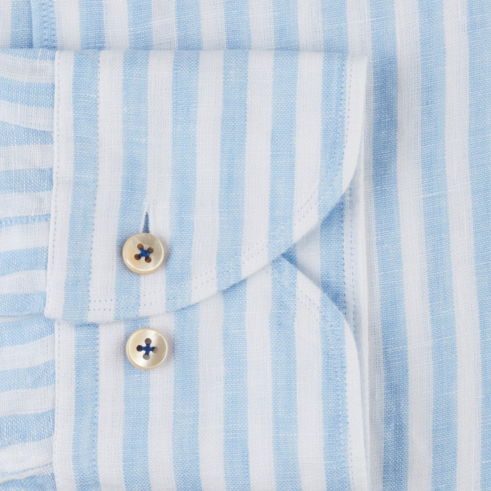 Light Blue Striped Linen Shirt