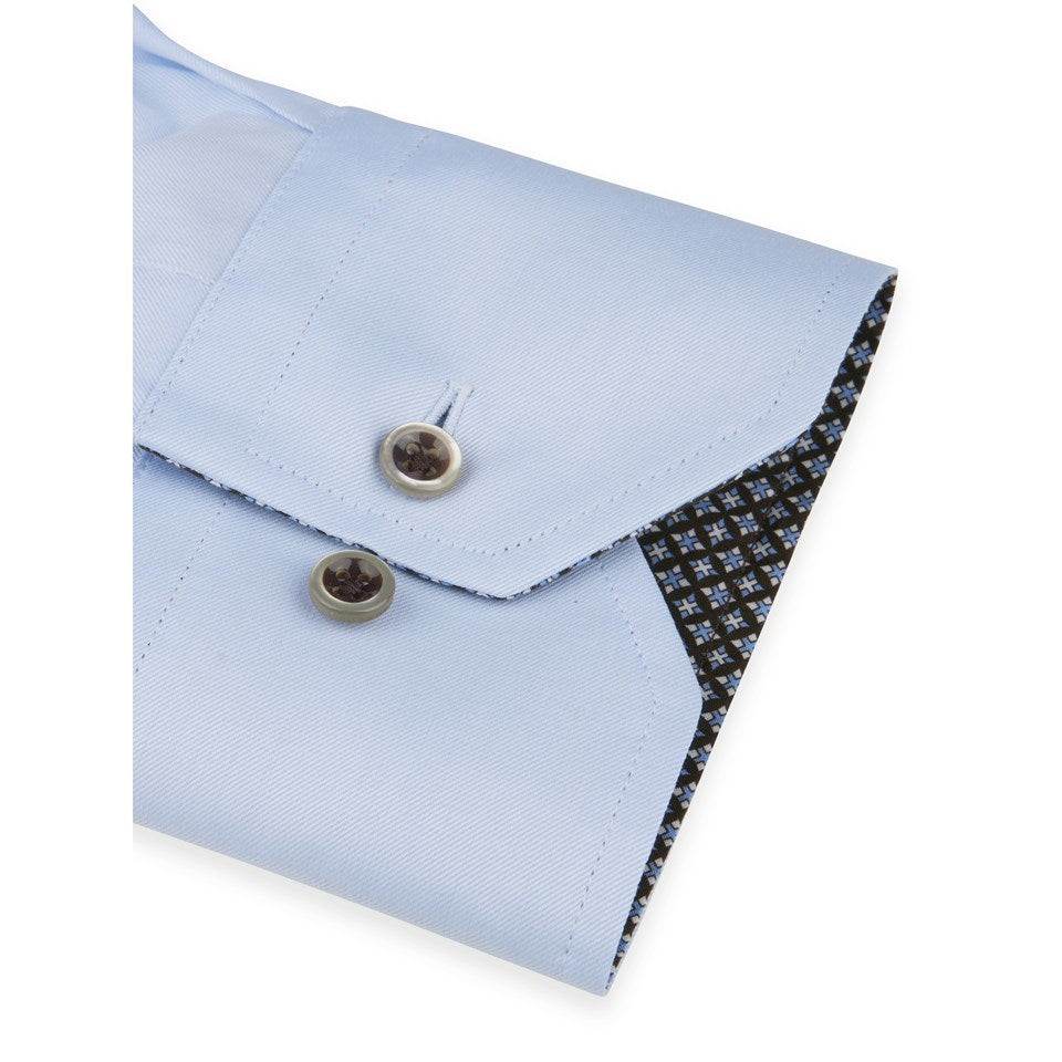 Light Blue Contrast Twill Shirt