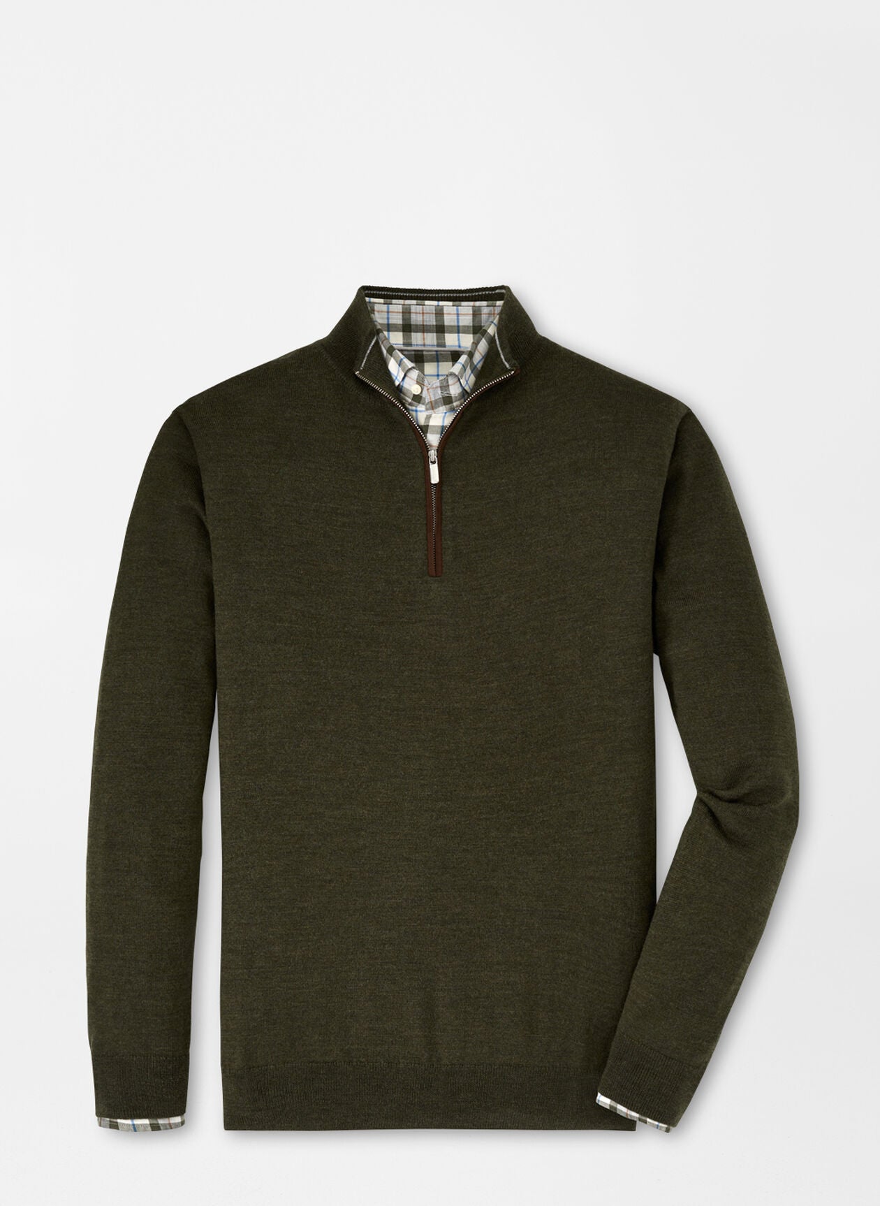 Autumn Crest Suede Trim Quarter-Zip - JUNIPER
