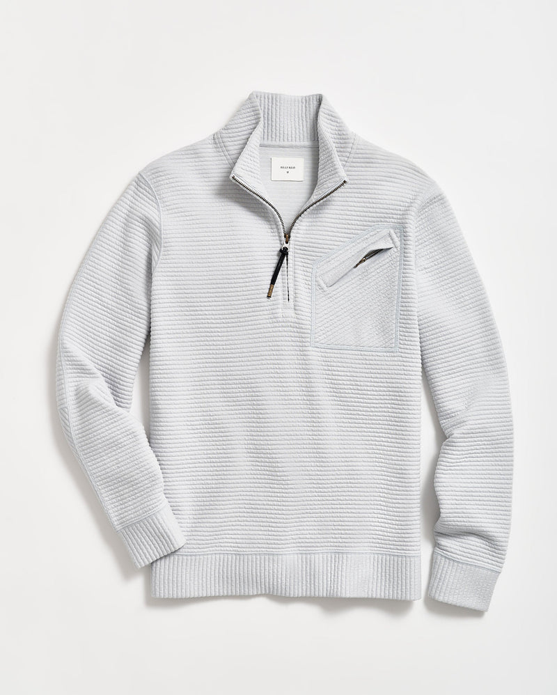 QUILTED HALF ZIP - BEACH BLUE