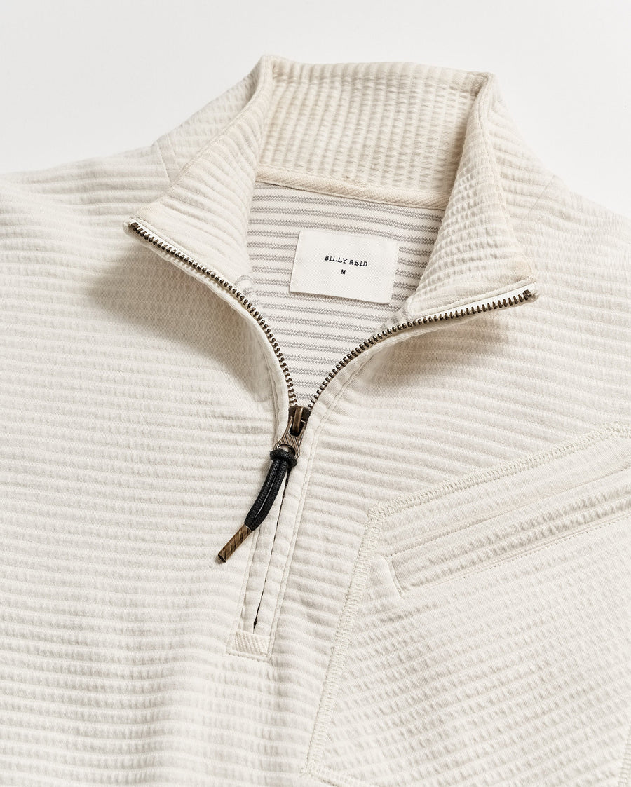 Quilted Half Zip - TINTED WHITE