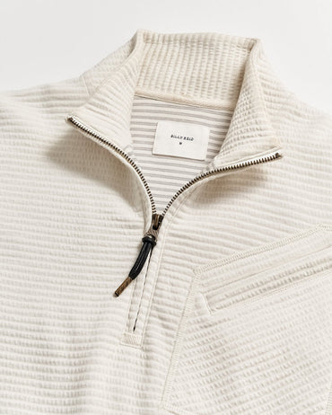 Quilted Half Zip - TINTED WHITE