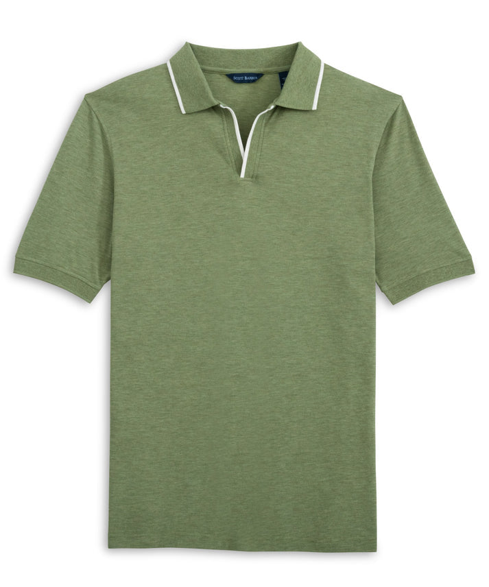 Pima/Silk Johnny Collar Polo - Green
