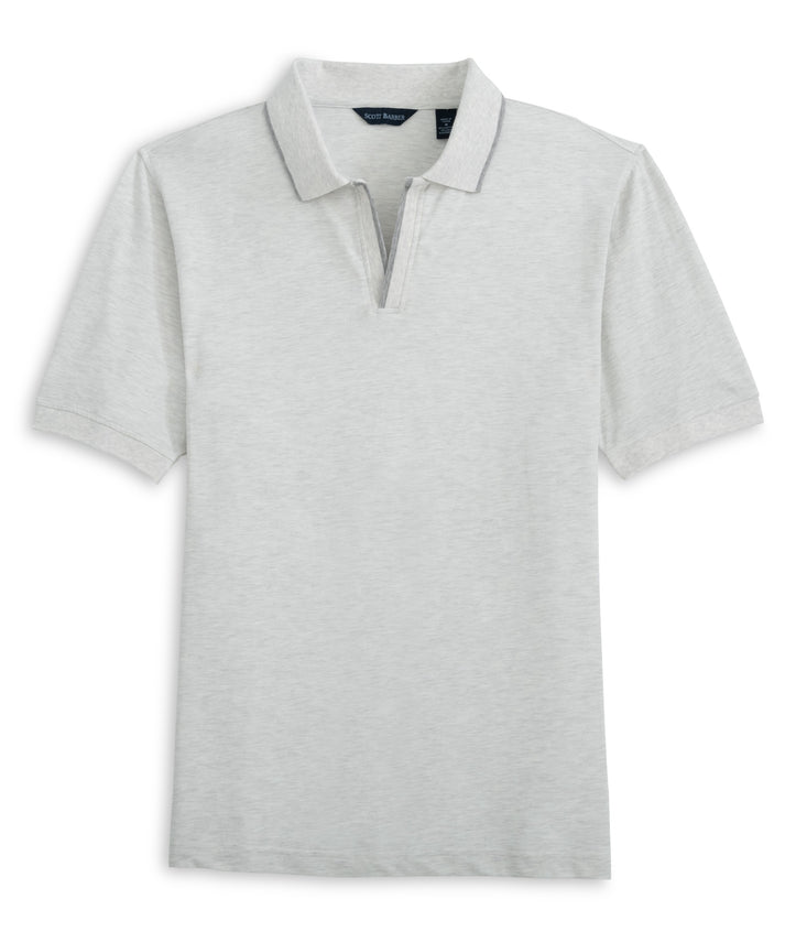 Pima/Silk Johnny Collar Polo - White