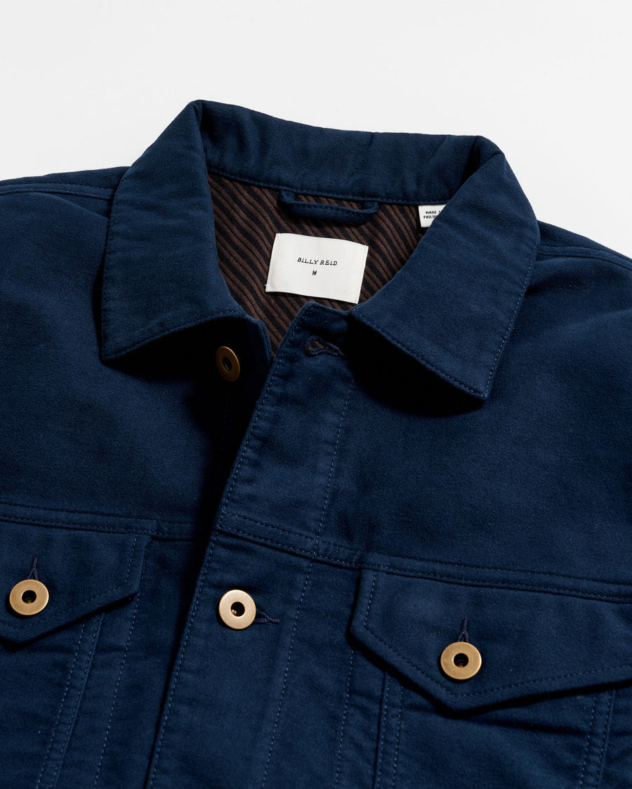 Moleskin Tupelo Trucker Jacket - CARBON BLUE