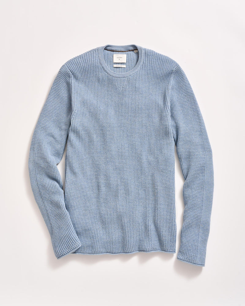 MINI WAFFLE CREW - WASHED FRENCH BLUE