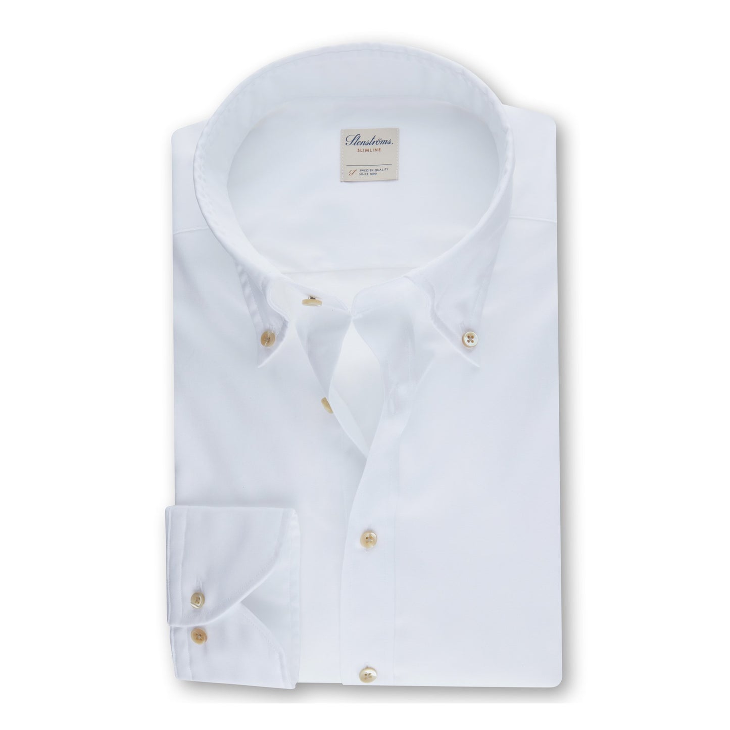 Casual White Oxford Shirt - Stenstroms Fitted Body