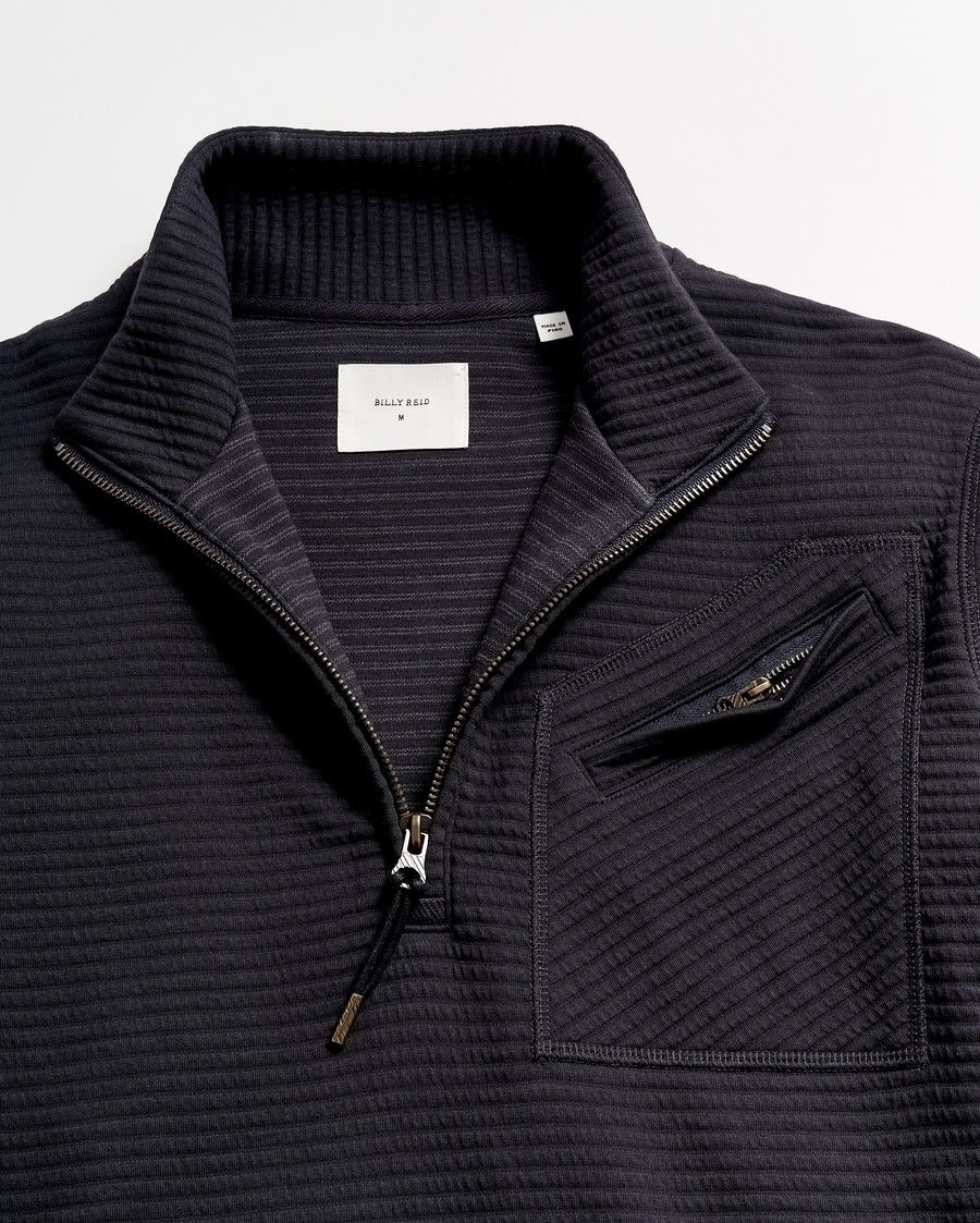 QUILTED HALF ZIP - DARK NAVY