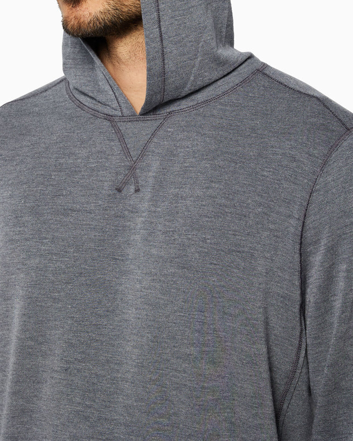 Schooner | Long Sleeve Hoodie (Sea Silk) - DARK GREY HEATHER