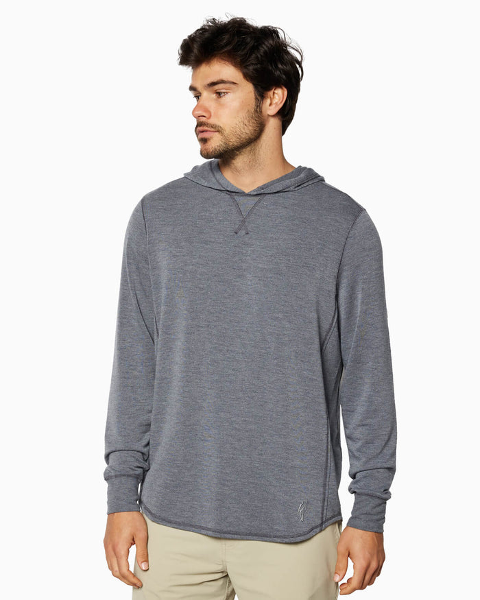 Schooner | Long Sleeve Hoodie (Sea Silk) - DARK GREY HEATHER