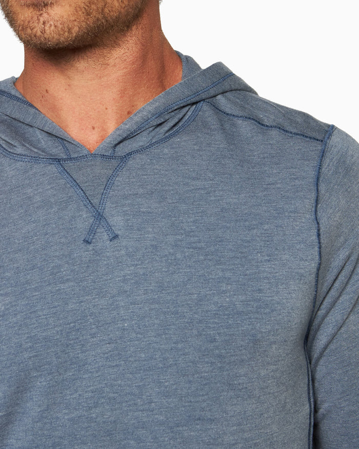 Schooner | Long Sleeve Hoodie (Sea Silk) - DEEP SEA