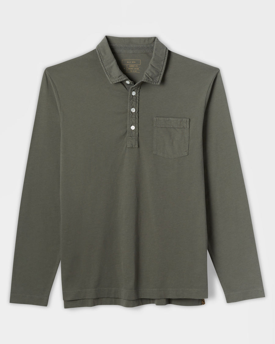 L/S PENSACOLA POLO - WASHED GREY