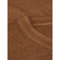 Brown Garment Dyed Merino Wool Crew Neck