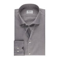 Brown Checked Twill Shirt