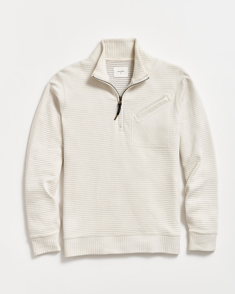 Quilted Half Zip - TINTED WHITE