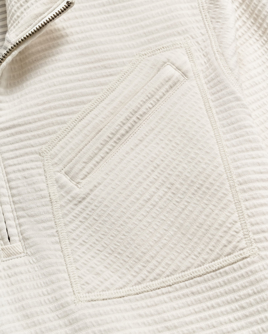 Quilted Half Zip - TINTED WHITE
