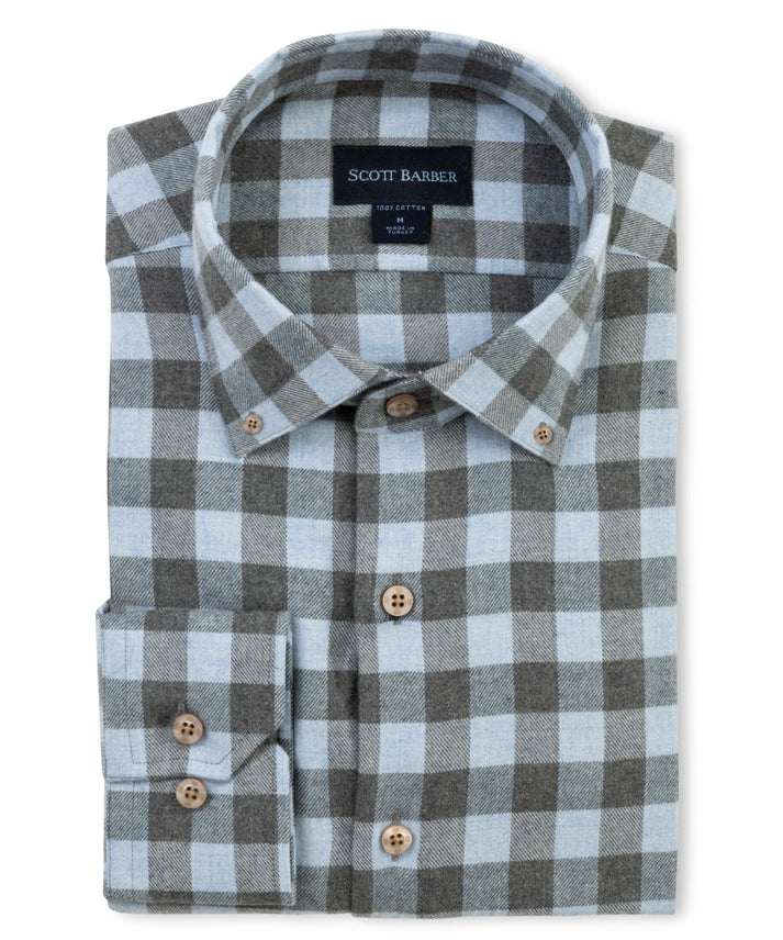 Melange Flannel Gingham - Sky