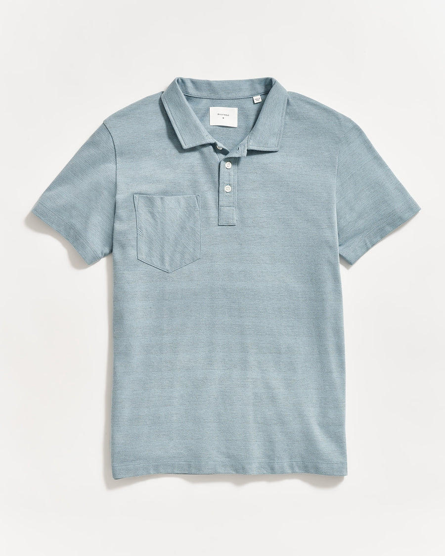 SHADOW STRIPE POLO - DENIM BLUE