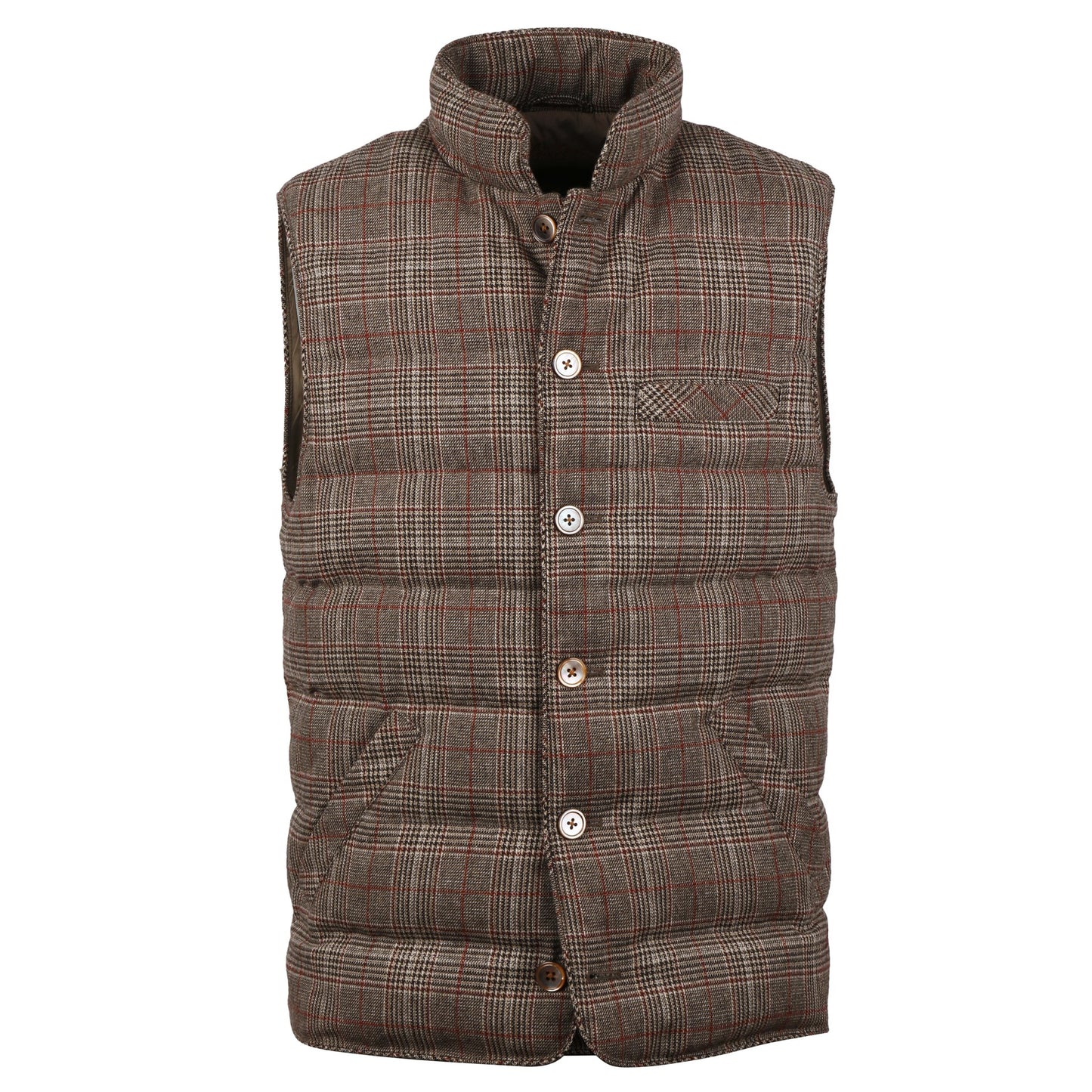Quilted Wool Vest Checked