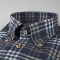 Casual Blue Checked Flannel Shirt