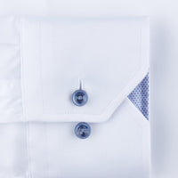 Fitted Body Casual White Contrast Shirt