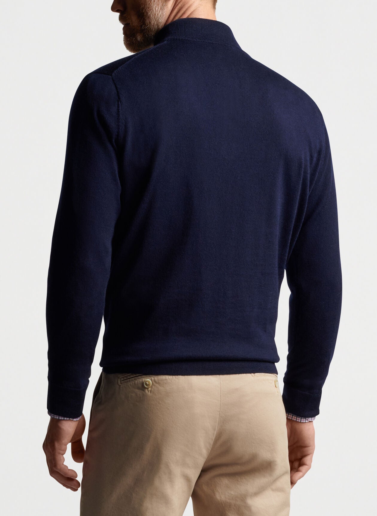 Autumn Crest Suede Trim Quarter-Zip - NAVY